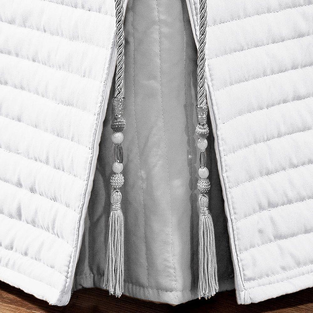 Saia Box Casal Bruxelas Matelassê Costurado - Branco - 2