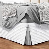 Saia Box Casal Bruxelas Matelassê Costurado - Branco - 1