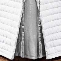 Saia Box Casal Bruxelas Matelassê Costurado - Branco