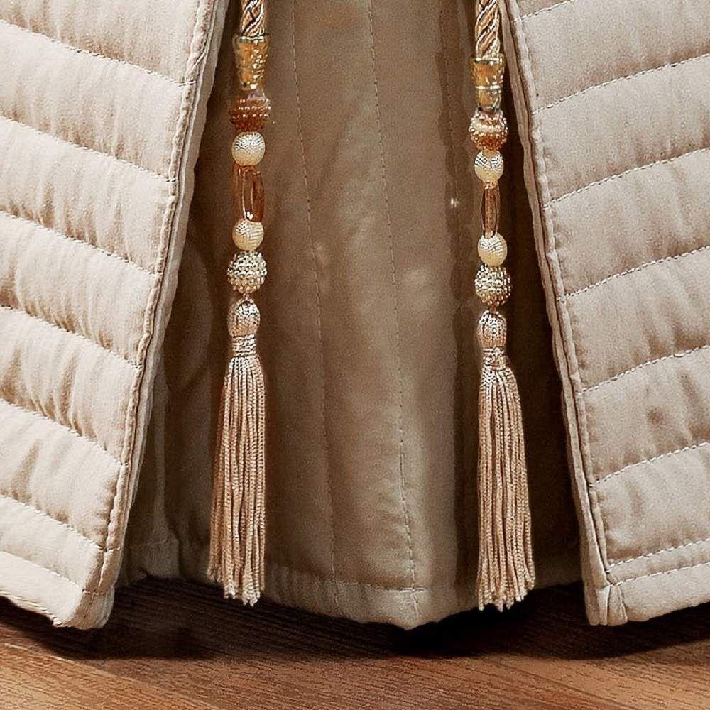 Saia Box King Bruxelas Matelassê Costurado - Bege - 2