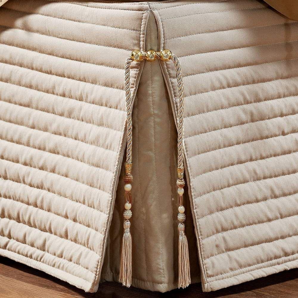 Saia Box Queen Bruxelas Matelassê Costurado - Bege - 4