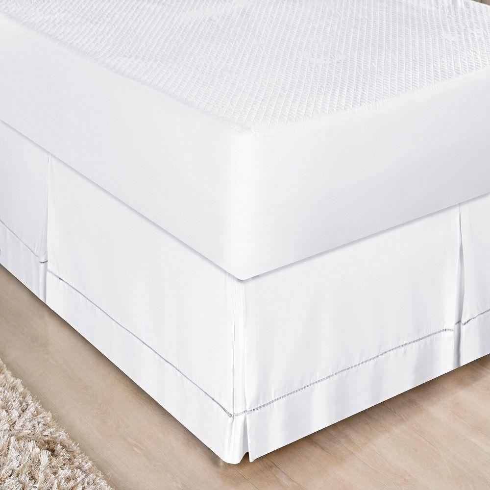 Saia Box Solteiro Ponto Palito Micropercal - Branco - 1