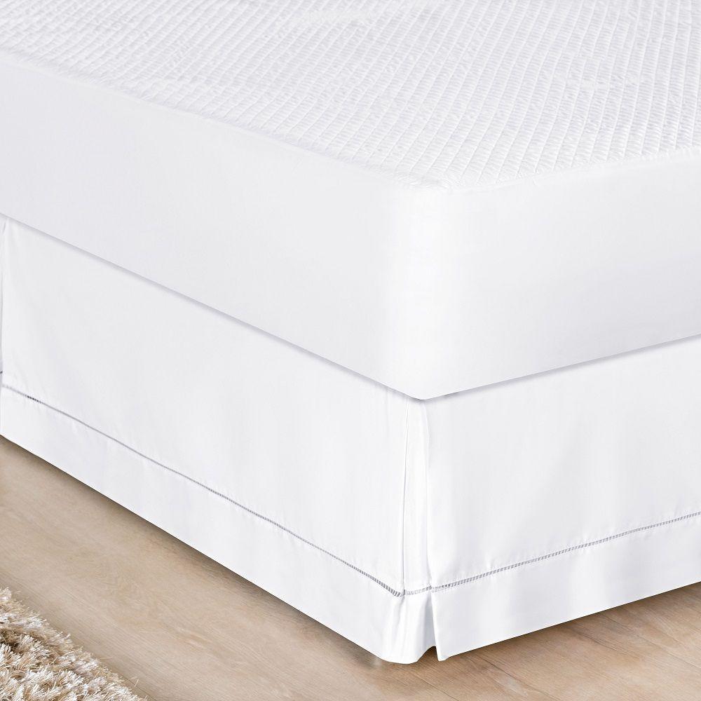 Saia Box Solteiro Ponto Palito Micropercal - Branco - 3