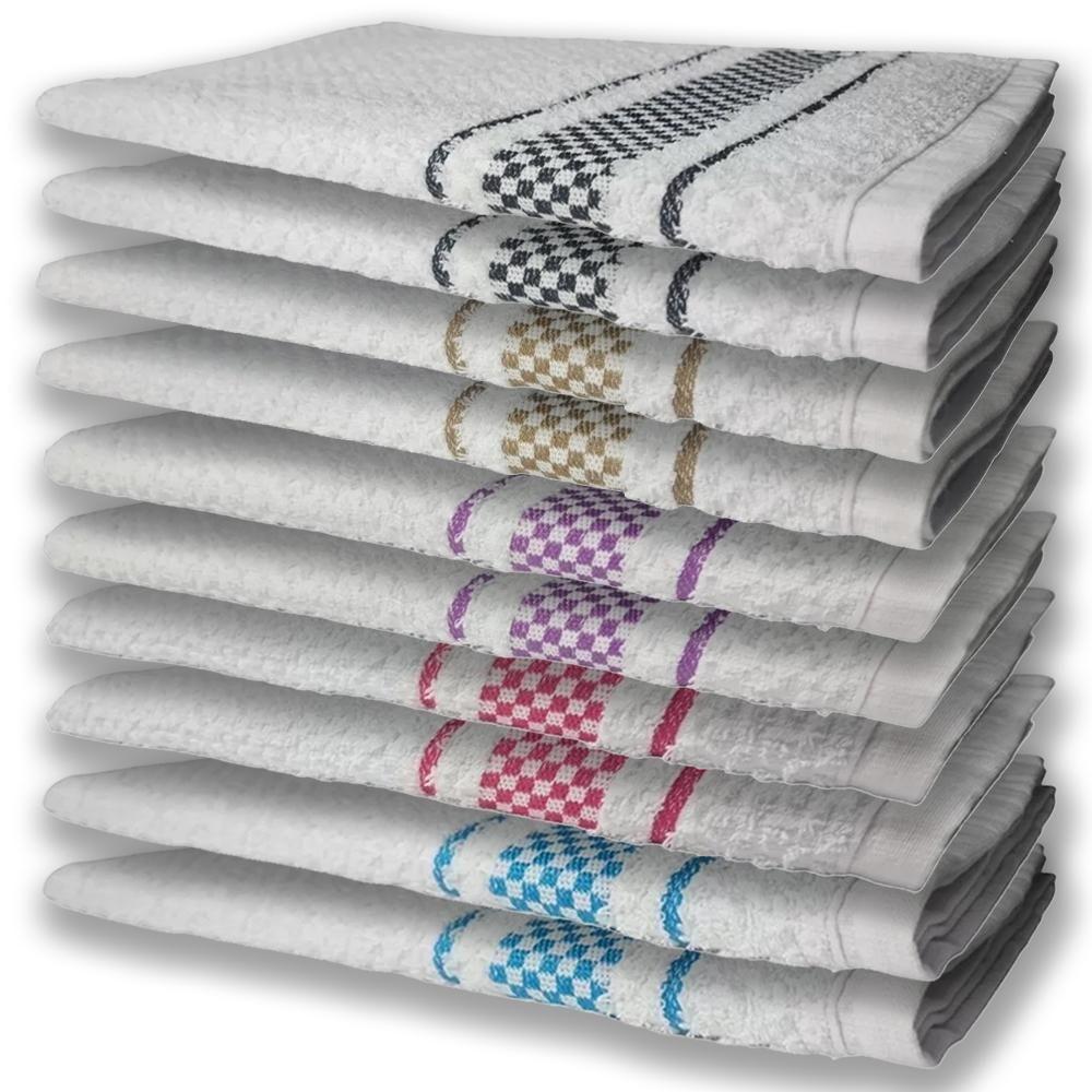 10 Panos De Prato Atoalhado Felpudo Az+vm+rx+mr+pr - 1