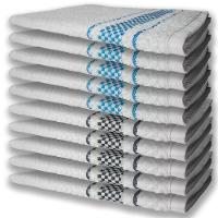 10 Panos De Prato Atoalhado Felpudo Premium 5 Azul 5 Preto - 1