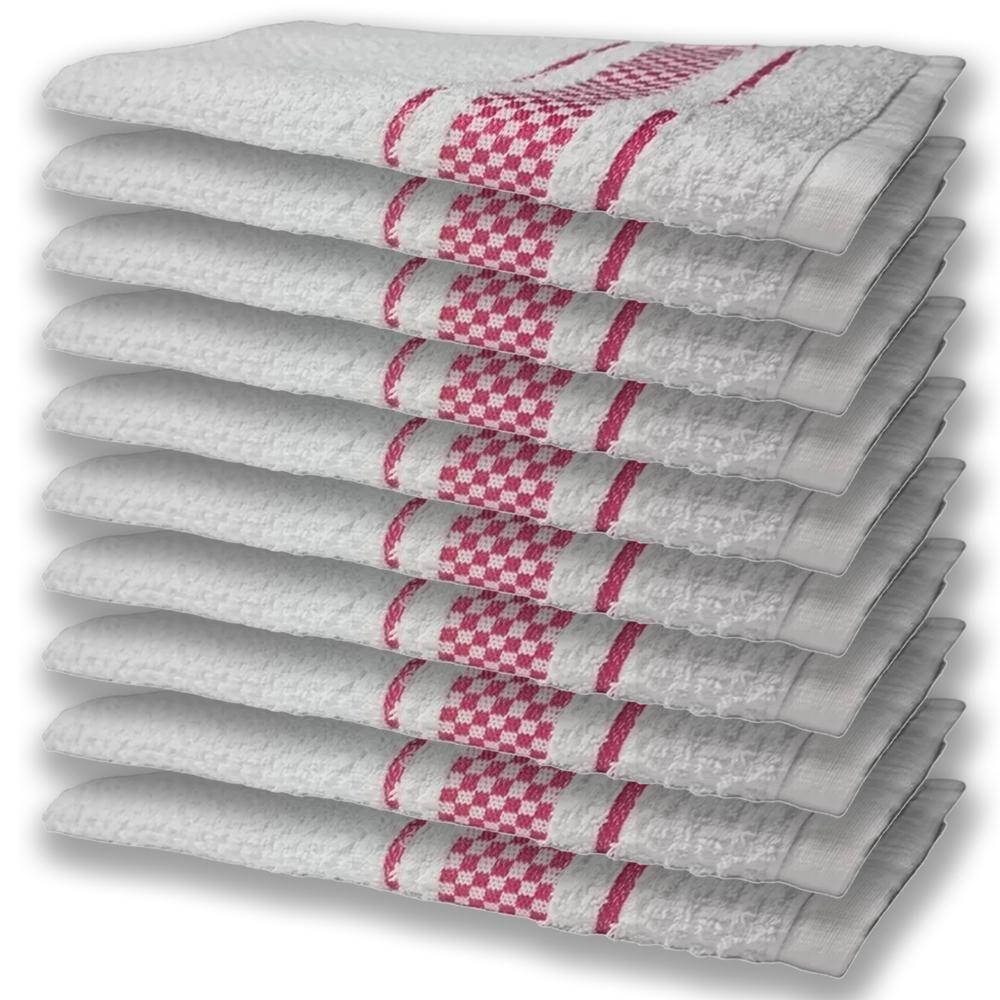 10 Panos De Prato Atoalhado Felpudo Premium Rosa - 1