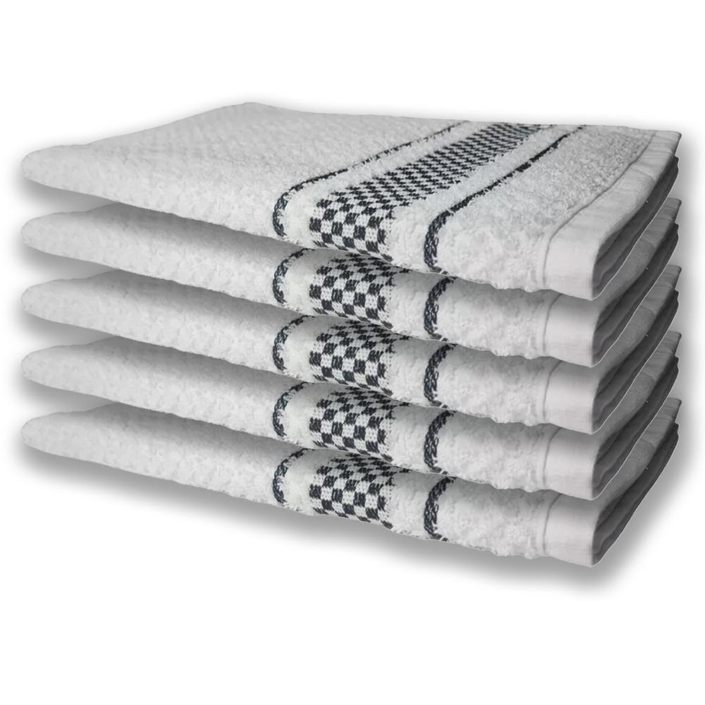 10 Panos De Prato Atoalhado Felpudo Premium 5 Preto 5 Marrom - 3