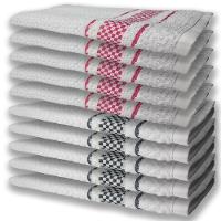 10 Panos De Prato Atoalhado Felpudo Premium 5 Rosa 5 Preto - 1