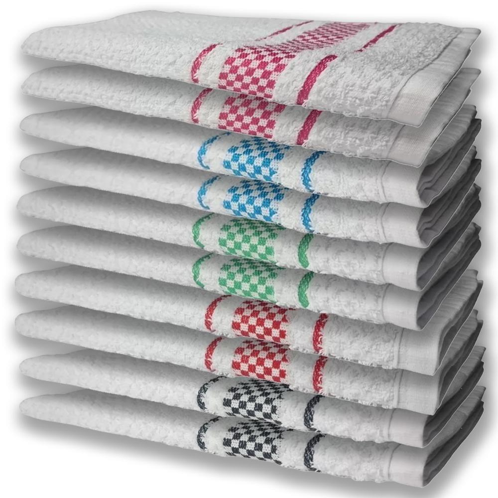 10 Panos De Prato Atoalhado Felpudo Premium Pr+Vm+Vd+Az+Rs - 1