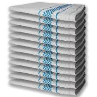 12 Panos De Prato Atoalhado Felpudo Azul - 1