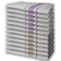 12 Panos De Prato Atoalhado Felpudo 6 Lilás 6 Marrom - 1