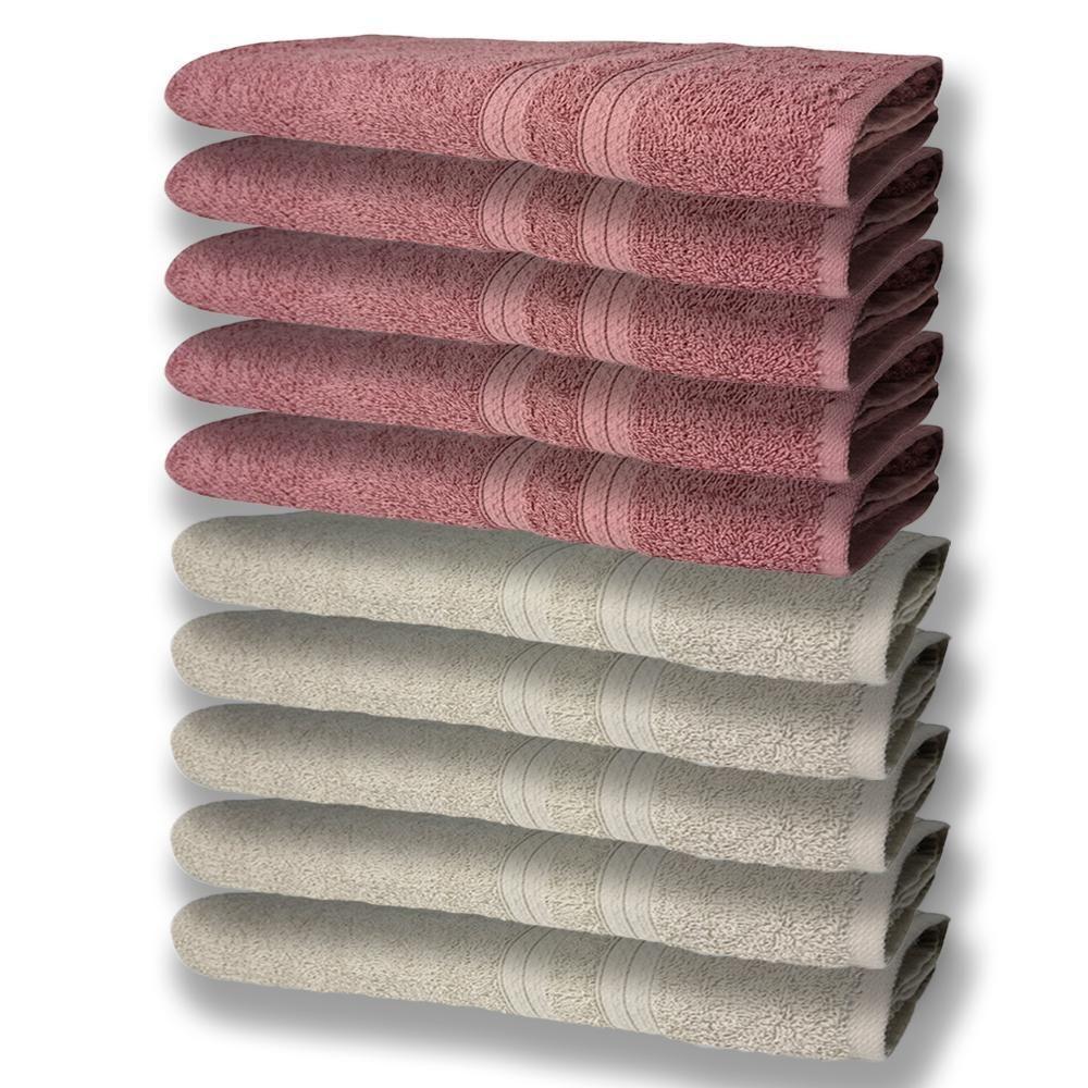 10 Toalhas Grande E Grossa 5 Bege 5 Rosê - 1
