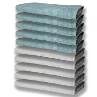 10 Toalhas Grande E Grossa 5 Branco 5 Verde - 1