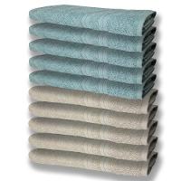 10 Toalhas Grande E Grossa 5 Bege 5 Verde - 1