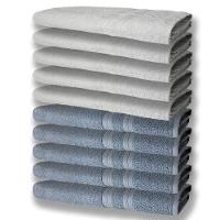 10 Toalhas Grande E Grossa 5 Azul 5 Branco - 1