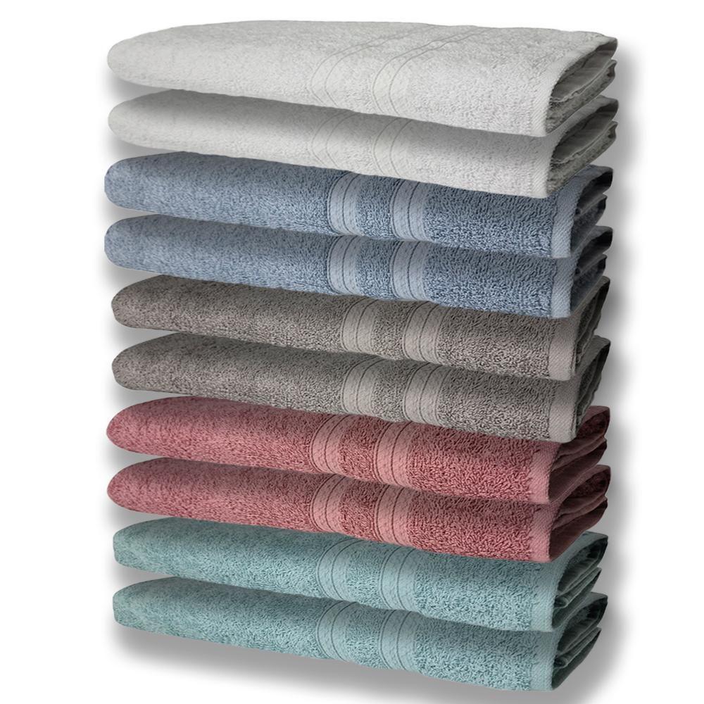 10 Toalhas Grande 2 Verde 2 Rosê 2 Cinza 2 Azul 2 Branco - 1