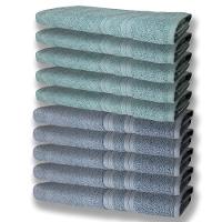 10 Toalhas Grande E Grossa 5 Azul 5 Verde - 1