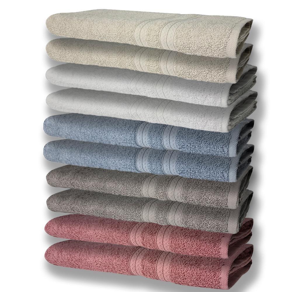 10 Toalhas Grande 2 Rosê 2 Cinza 2 Azul 2 Branco 2 Bege - 1