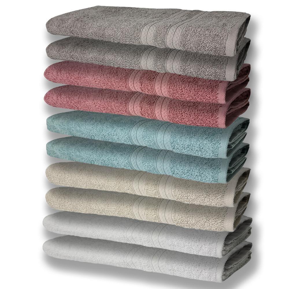10 Toalhas Grande 2 Branco 2 Bege 2 Verde 2 Rosê 2 Cinza - 1