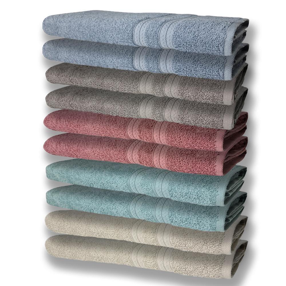10 Toalhas Grande 2 Bege 2 Verde 2 Rosê 2 Cinza 2 Azul - 1