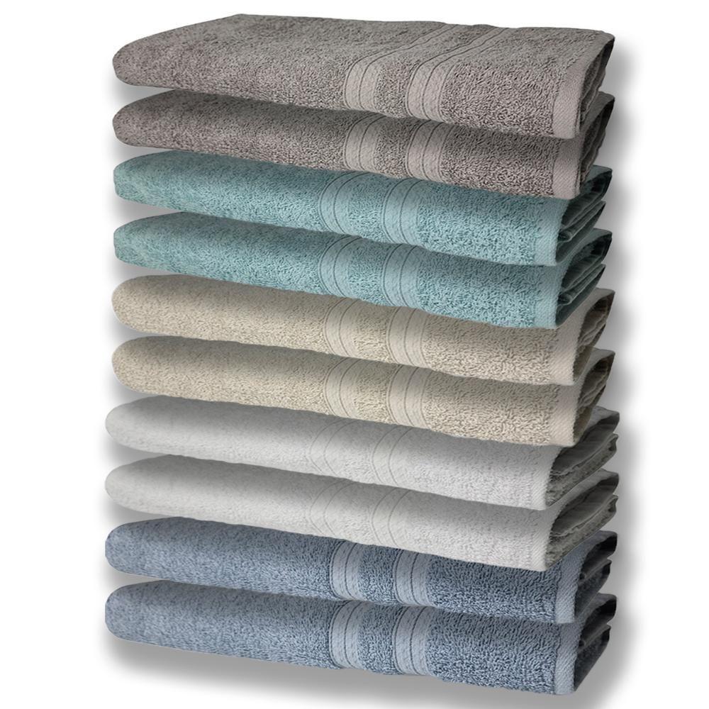 10 Toalhas Grande 2 Azul 2 Branco 2 Bege 2 Verde 2 Cinza - 1