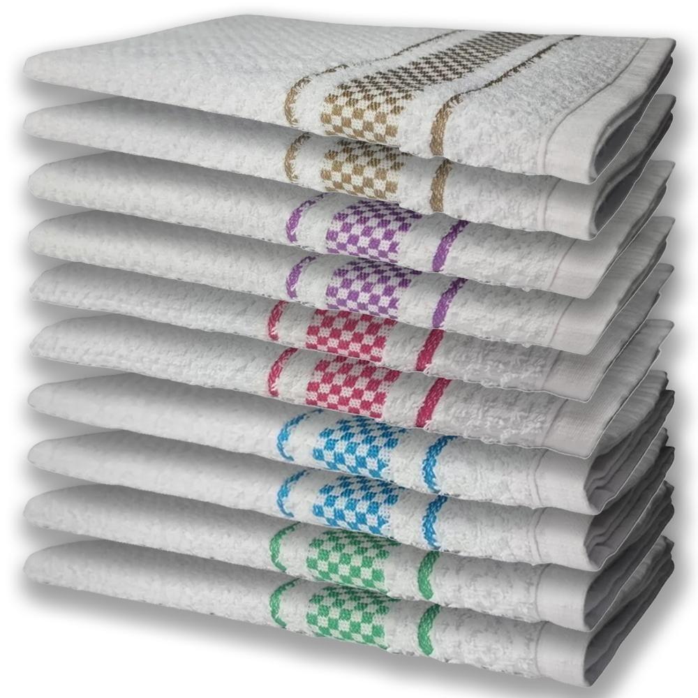 10 Panos De Prato Atoalhado Felpudo Vd+az+rs+rx+mr - 1