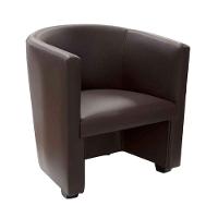 Poltrona Malta Recepção Em Tecido Sintético Sintético - Marrom - Cor: Marrom - 1