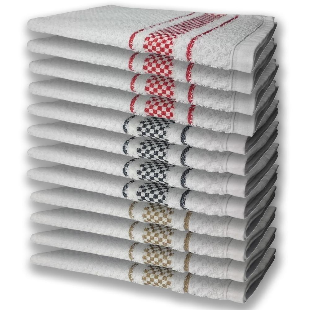 12 Panos De Prato Atoalhado Felpudo Mr+pr+vm - 1