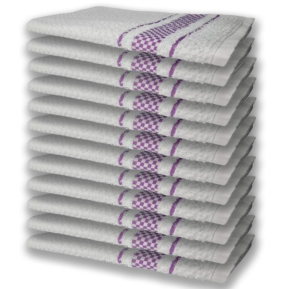 12 Panos De Prato Atoalhado Felpudo Lilás - 1