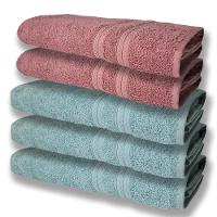 5 Toalhas Grande E Grossa Algodão Verde E Rosê - 1