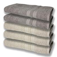 5 Toalhas Grande E Grossa Algodão Bege e Cinza - 1