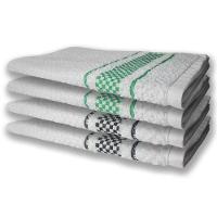 4 Panos De Prato Atoalhado Felpudo Preto+verde - 1