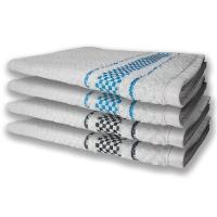 4 Panos De Prato Atoalhado Felpudo Preto+azul - 1