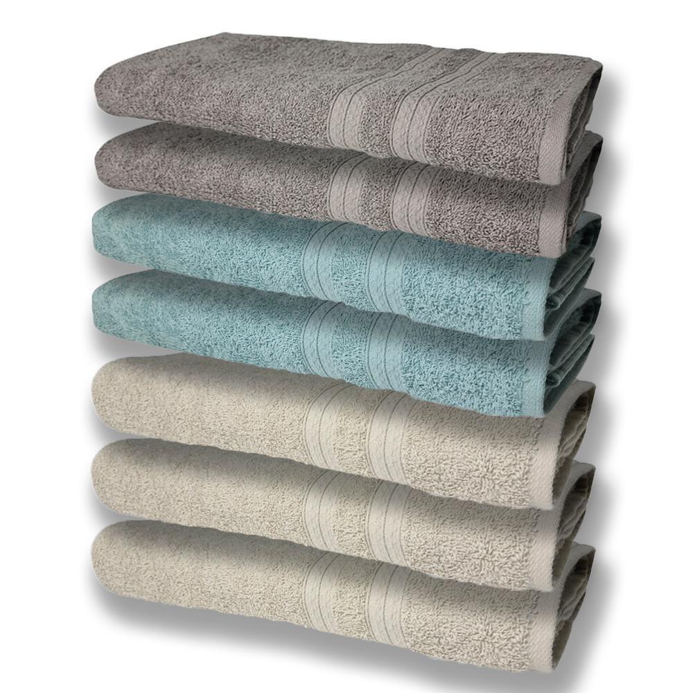 7 Toalhas Grande E Grossa 3 Bege 2 Verde 2 Cinza - 1