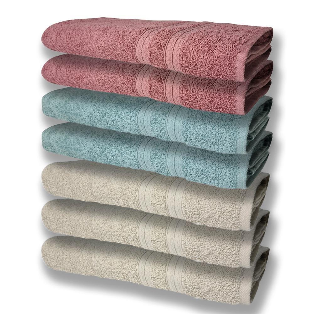 7 Toalhas Grande E Grossa 3 Bege 2 Verde 2 Rosê - 1