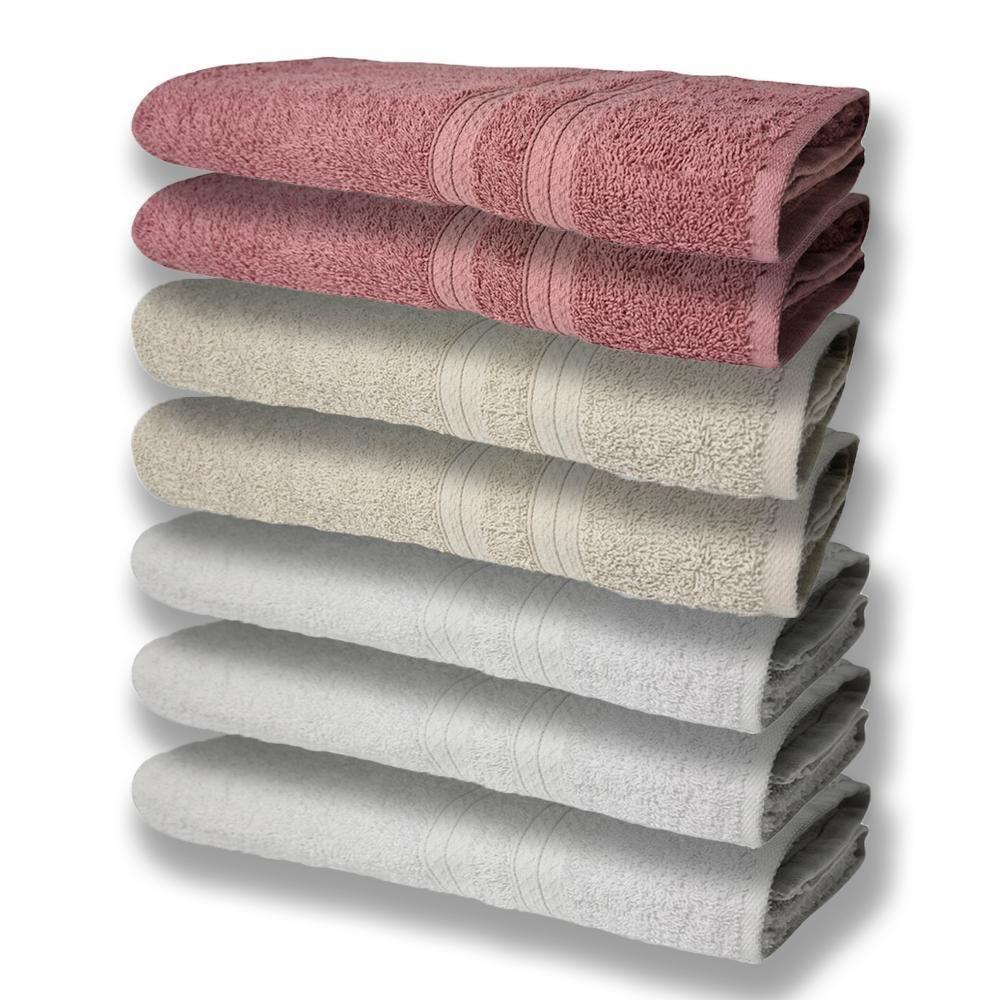 7 Toalhas Grande E Grossa 3 Branco 2 Bege 2 Rosê - 1