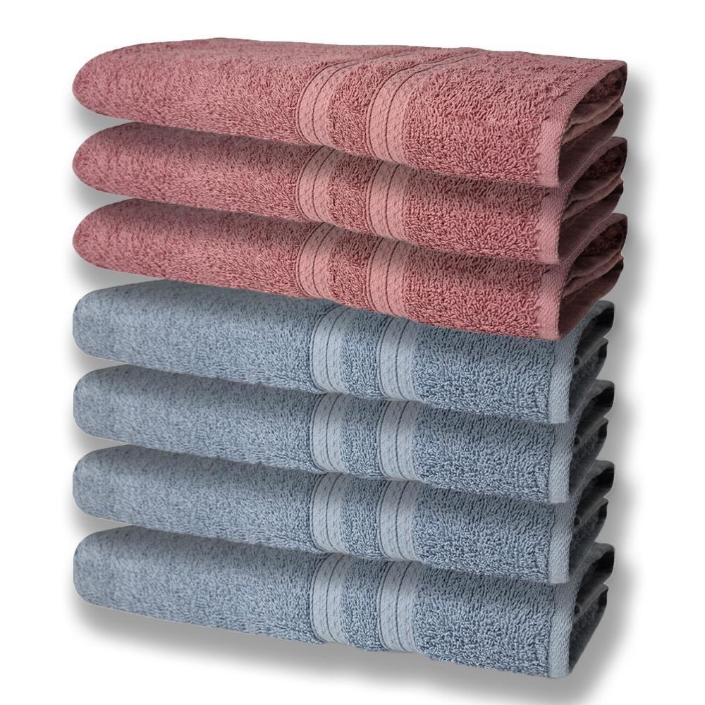 7 Toalhas Grande E Grossa 4 Azul 3 Rosê - 1