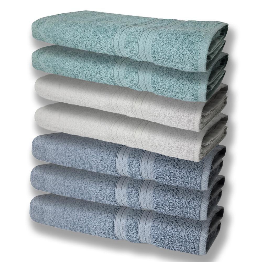 7 Toalhas Grande E Grossa 3 Azul 2 Branco 2 Verde - 1