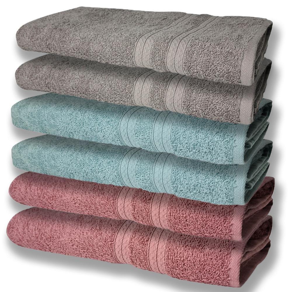 6 Toalhas Grande E Grossa Rose Verde e Cinza - 1