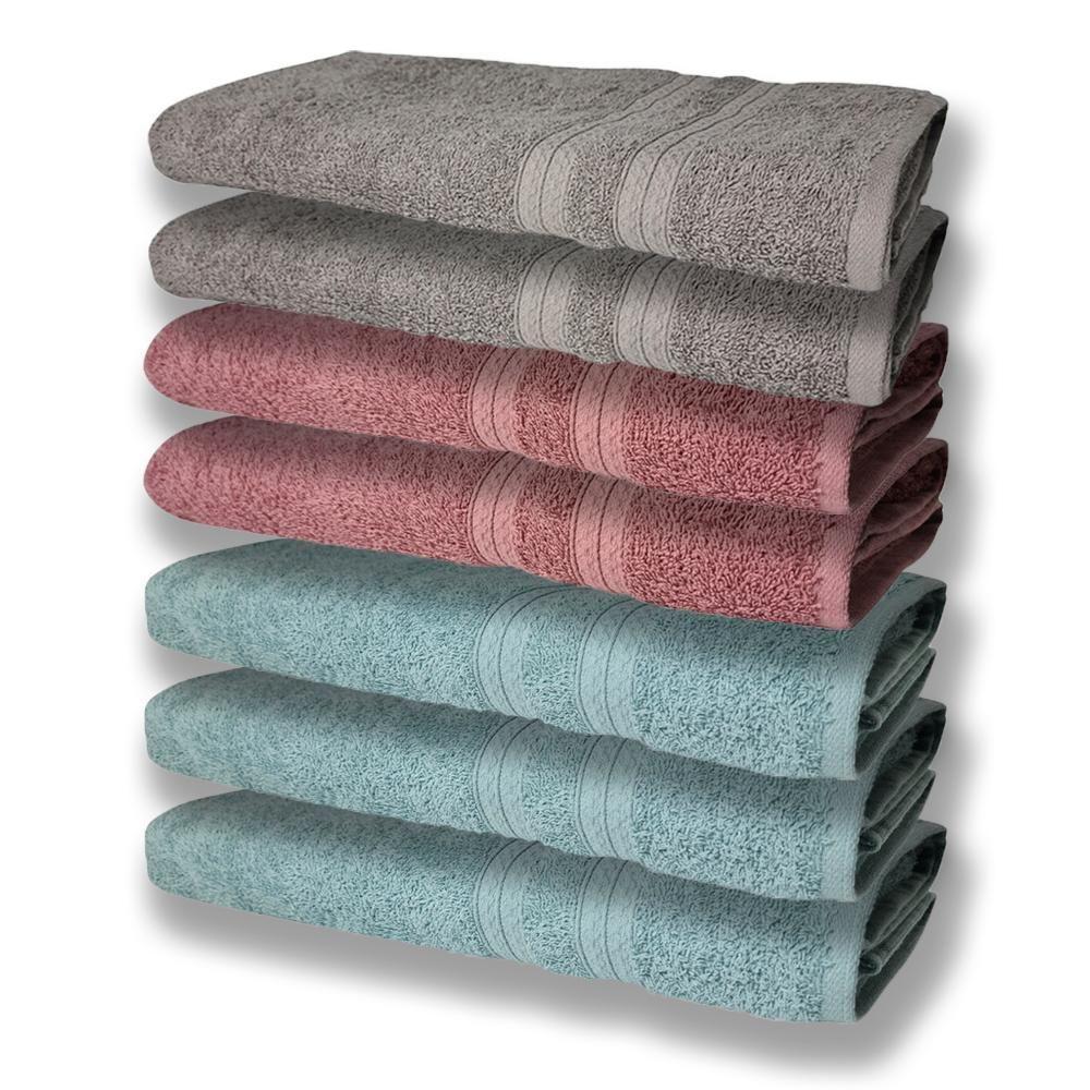 7 Toalhas Grande E Grossa 3 Verde 2 Rosê 2 Cinza - 1