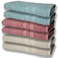 6 Toalhas Grande E Grossa Bege Rose Verde - 1