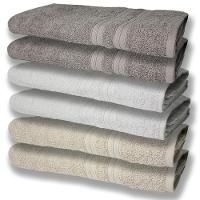 6 Toalhas Grande E Grossa Bege Branco e Cinza - 1