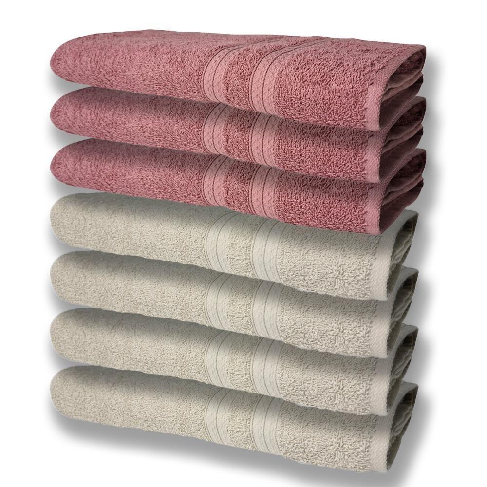 7 Toalhas Grande E Grossa 4 Bege 3 Rosê - 1