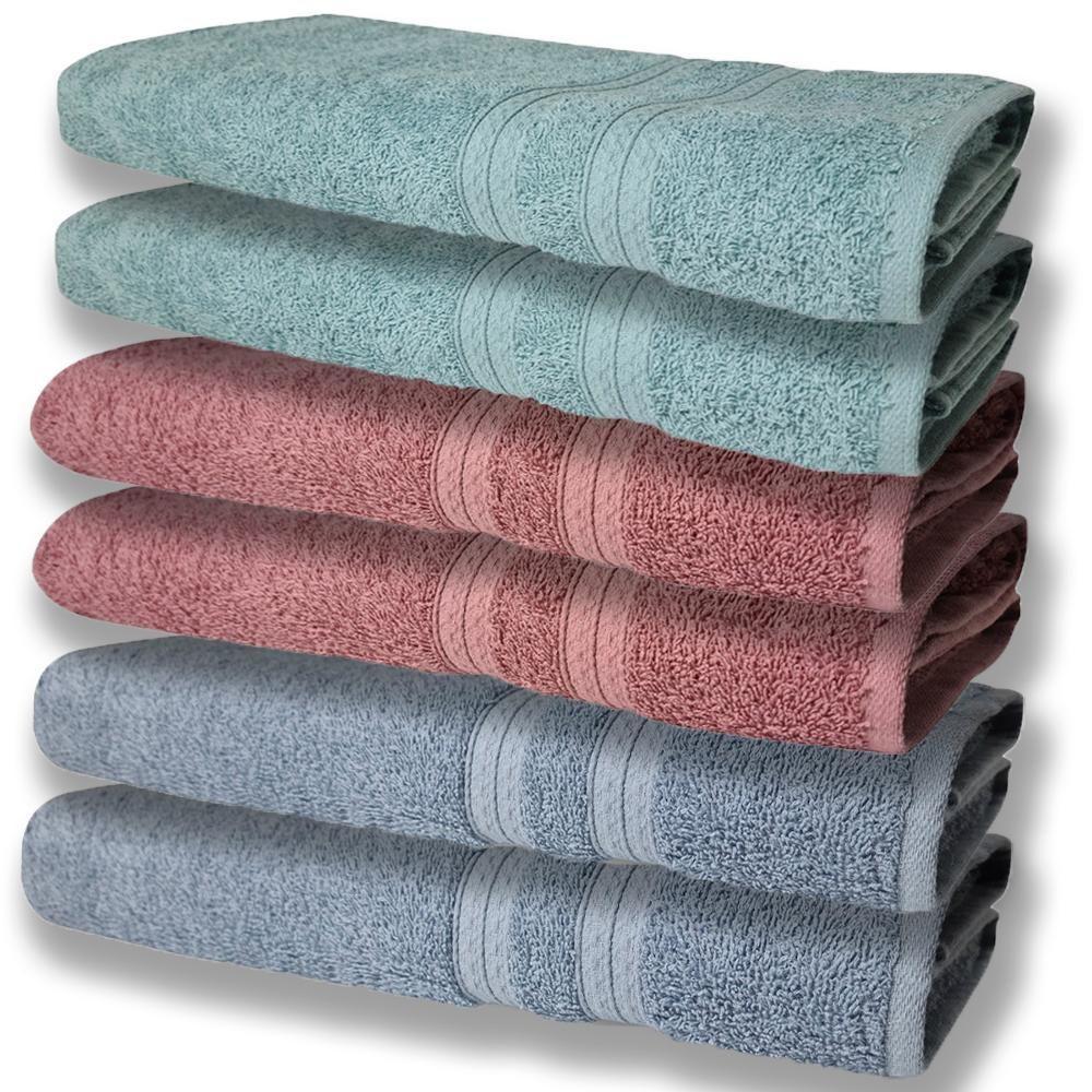 6 Toalhas Grande E Grossa Azul Re Verde - 1