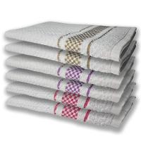 6 Panos De Prato Atoalhado Felpudo Marrom Rosa e Roxo - 1