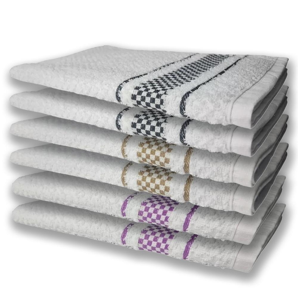 6 Panos De Prato Atoalhado Felpudo Premium Pr+Mr+Rx - 6