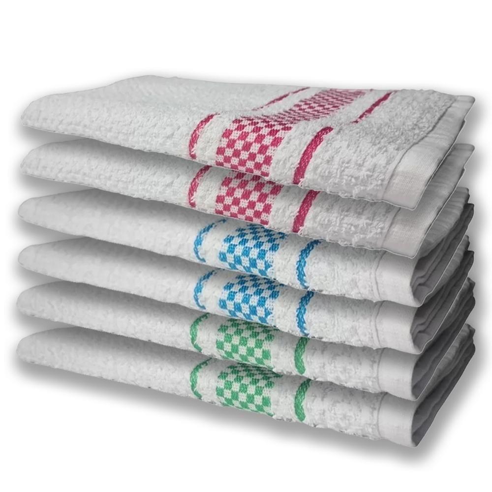 6 Panos De Prato Atoalhado Felpudo Premium Rs+Az+Vd - 10