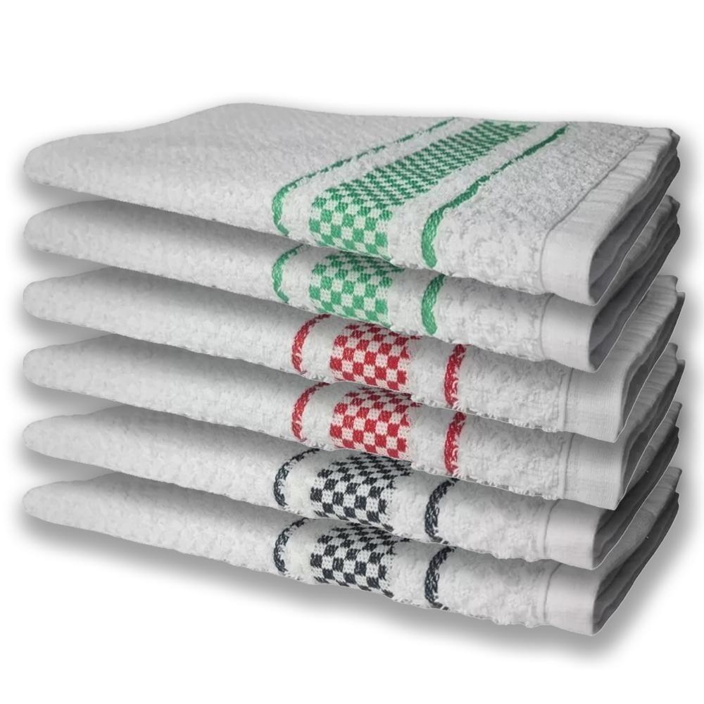 6 Panos De Prato Atoalhado Felpudo Premium Vd+Vm+Pr - 1