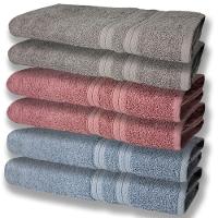 6 Toalhas Grande E Grossa Azul Re Cinza - 1