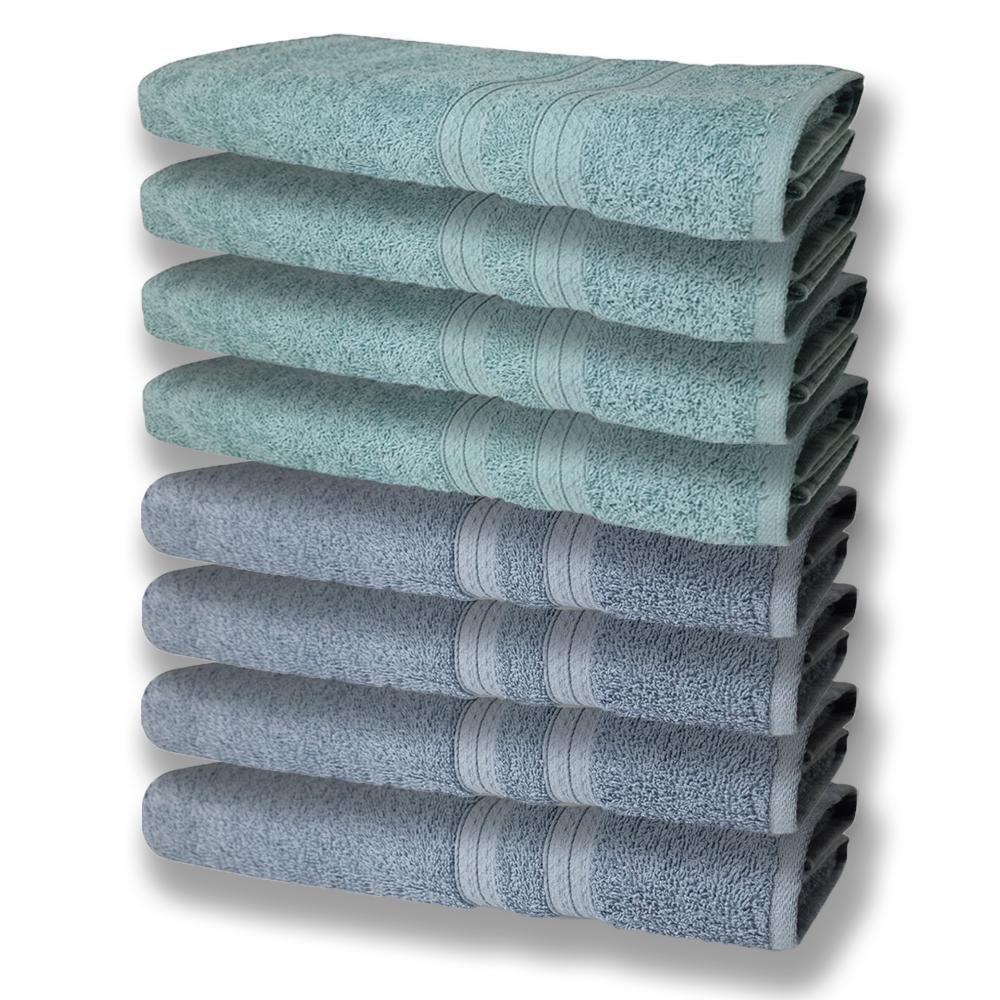 8 Toalhas Grande E Grossa 4 Azul 4 Verde - 1